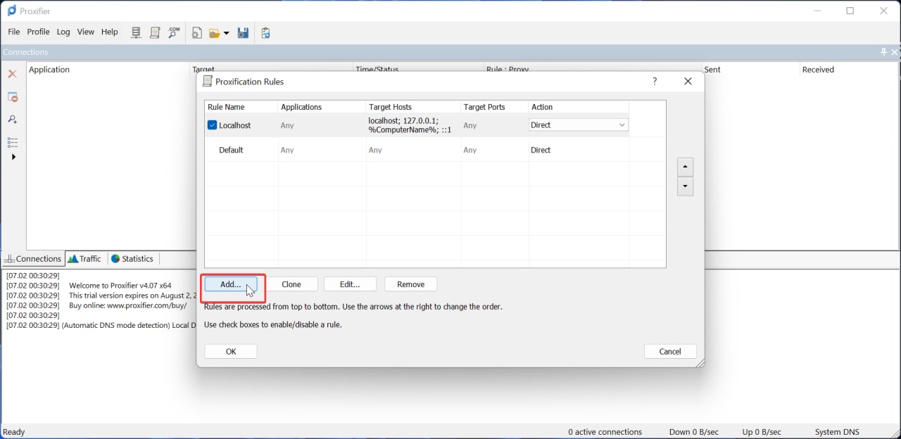 Nuances of proxy settings in Nox App Player via Proxifier