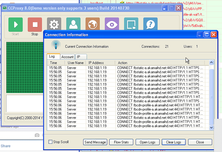 Настройка CCProxy