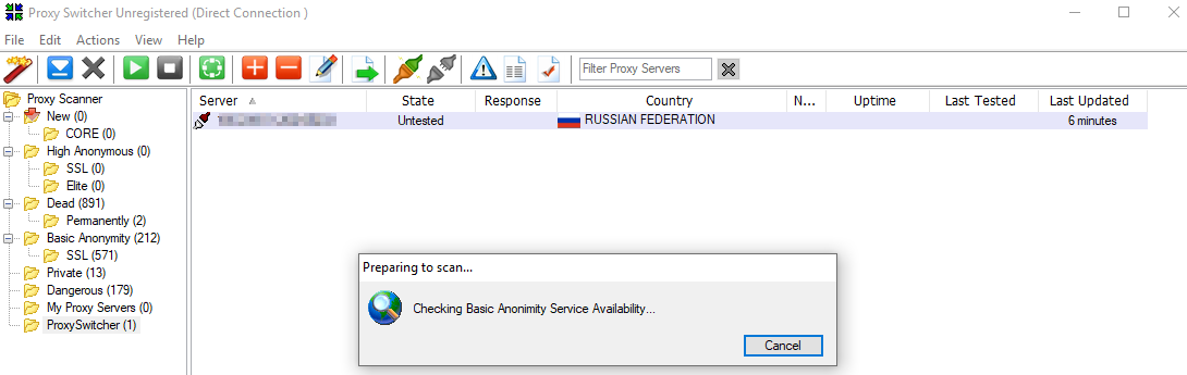 Proxy Switcher testing