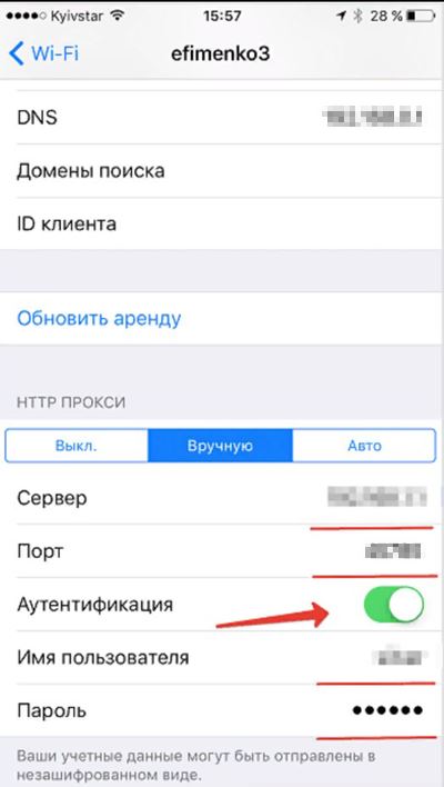 IOS proxy details