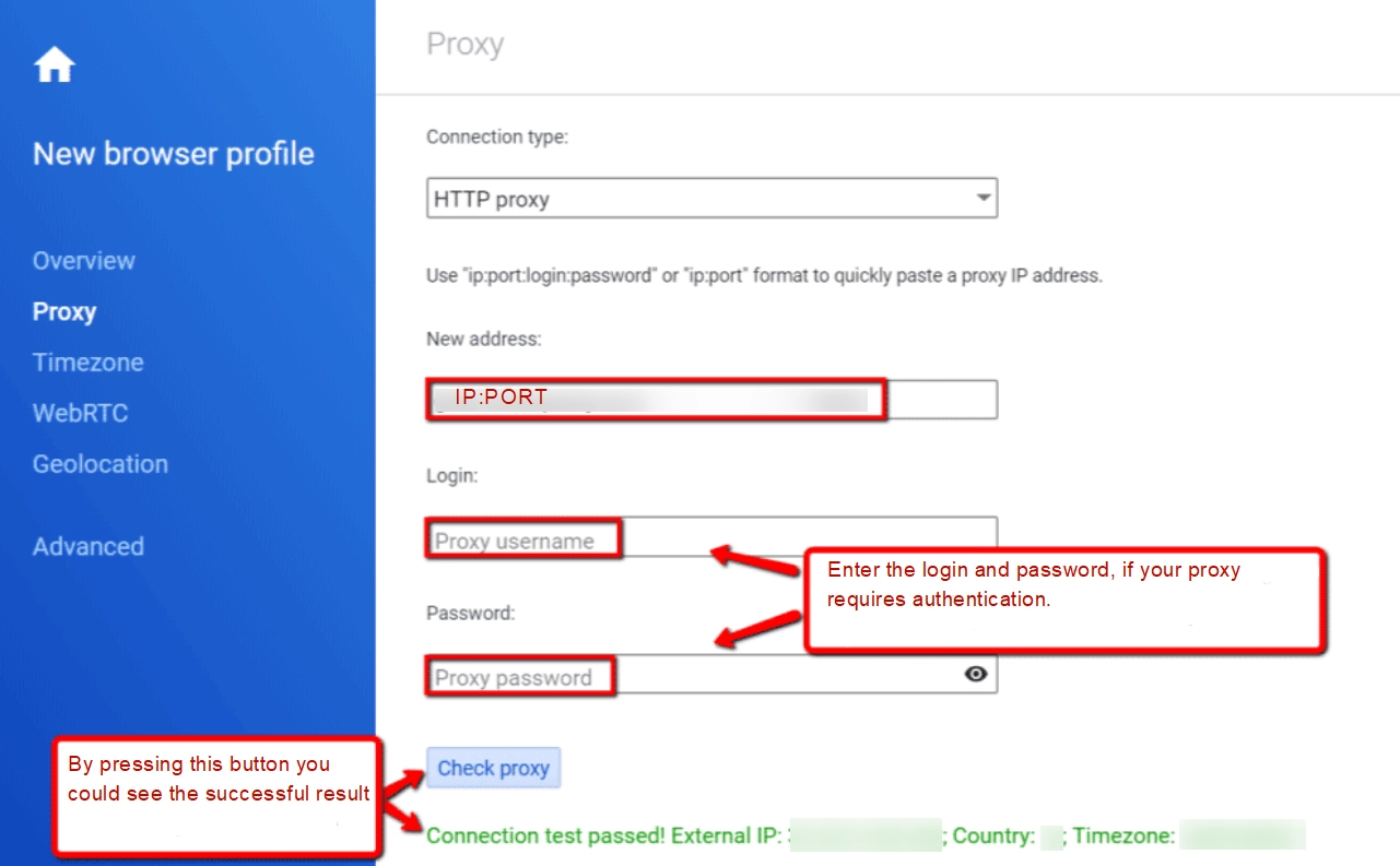 Multilogin proxy check