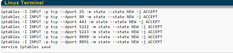 Sequence of actions for opening ports in SentOS