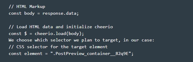 Cheerio requesting data