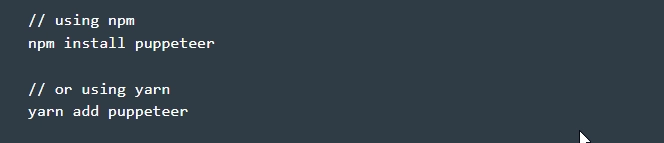 Puppeteer install Puppeteer library