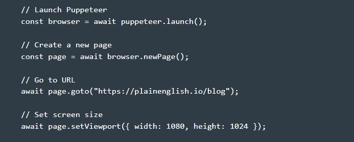Puppeteer set screen size