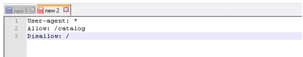 Robots.txt pageview, starting with /catalog