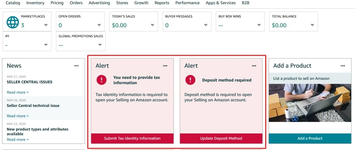 Amazon made mistakes during registration