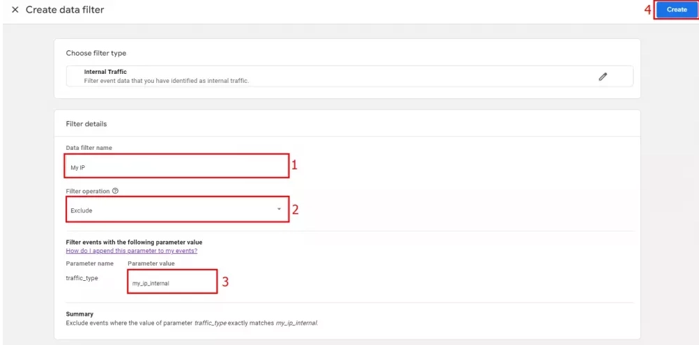 Google Analytics 4 fill in the data