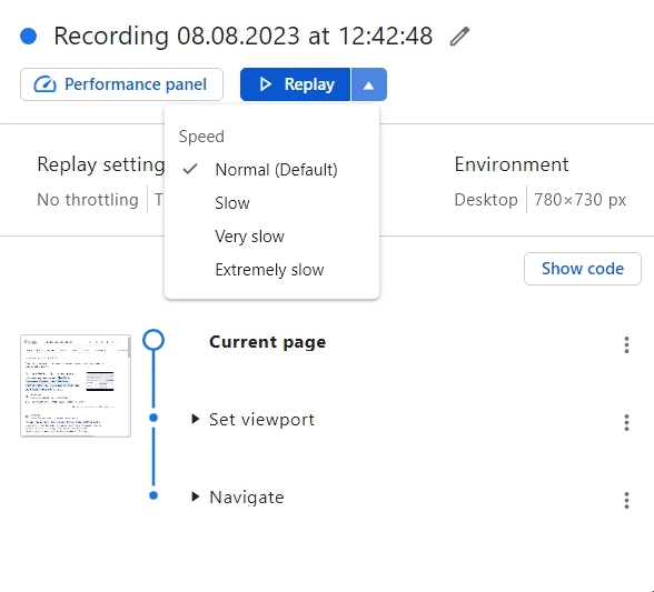 DevTools site responsiveness to user requests