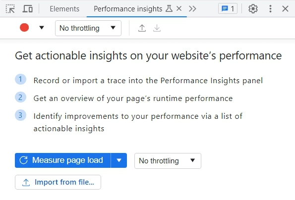 DevTools checking site speed by users