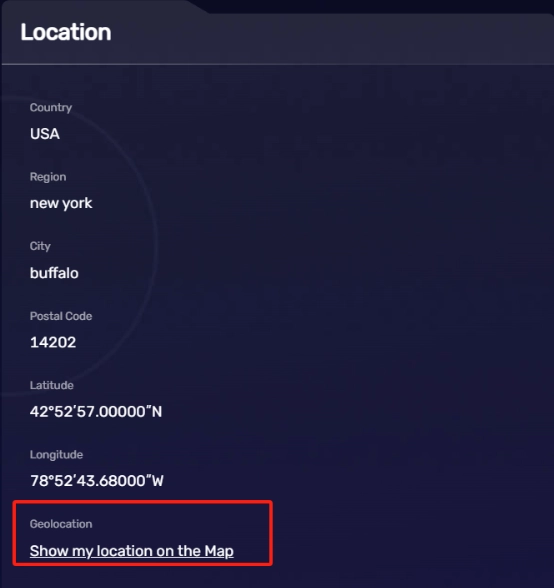 BrowserScan geolocation check results