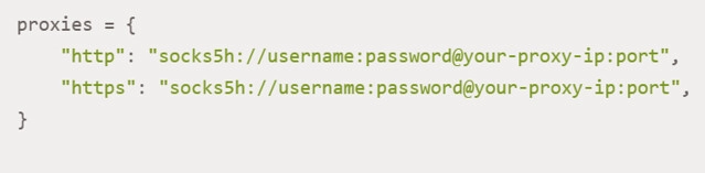 Requests in Python: Using a SOCKS proxy with authentication