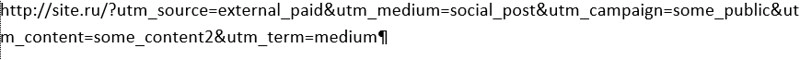 Example URL with UTM tags for a post in social networks