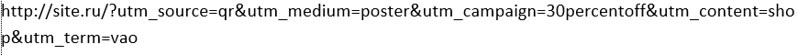 Example of a URL with UTM tags for a QR code