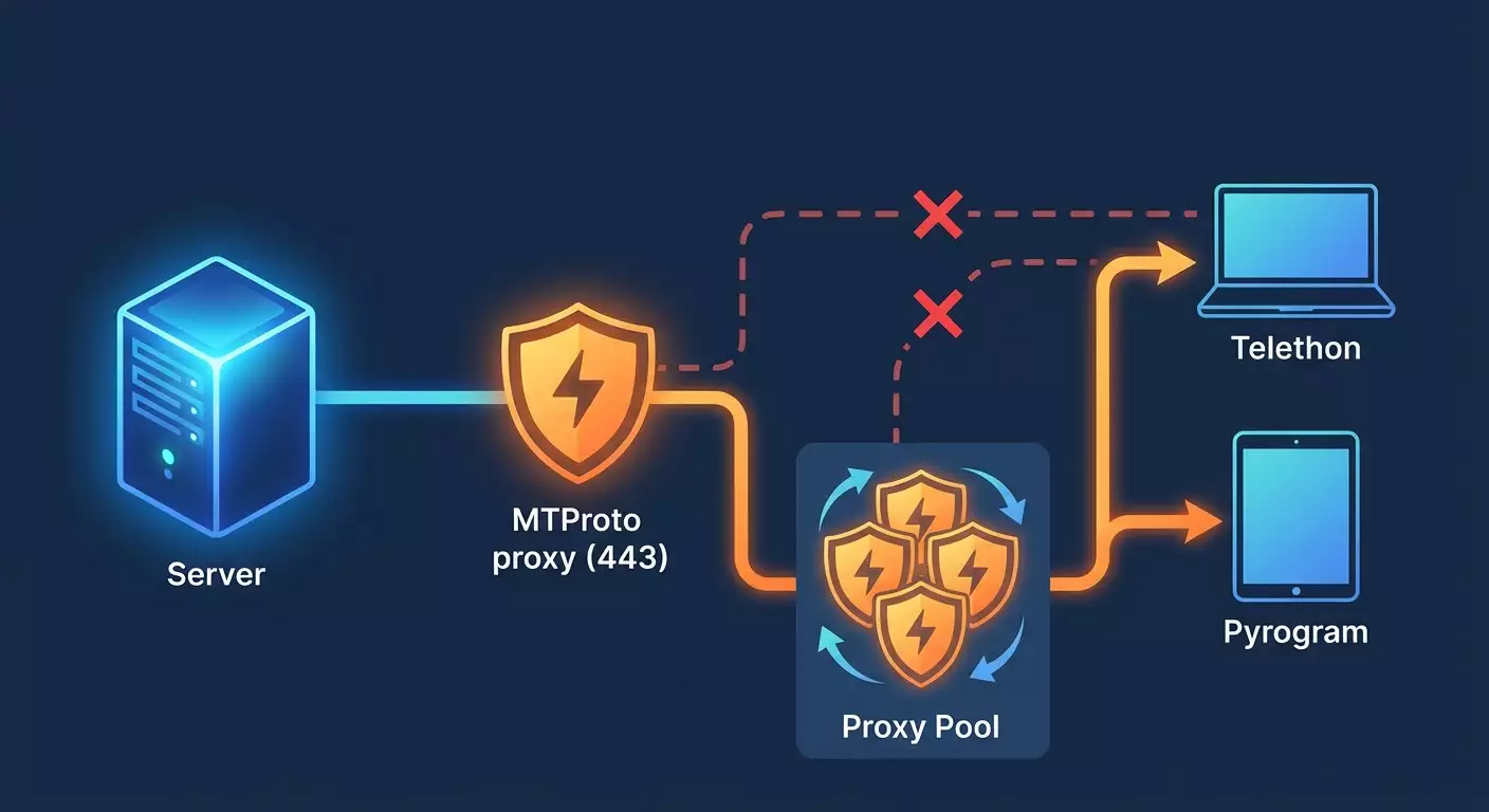 Как настроить прокси для Telegram-ботов: MTProto, Telethon, Pyrogram и ротация